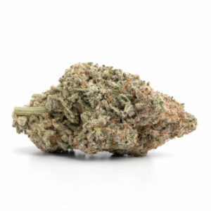 Dense Pineapple Express cannabis buds with bright green colours, amber hairs, and sparkling trichomes.